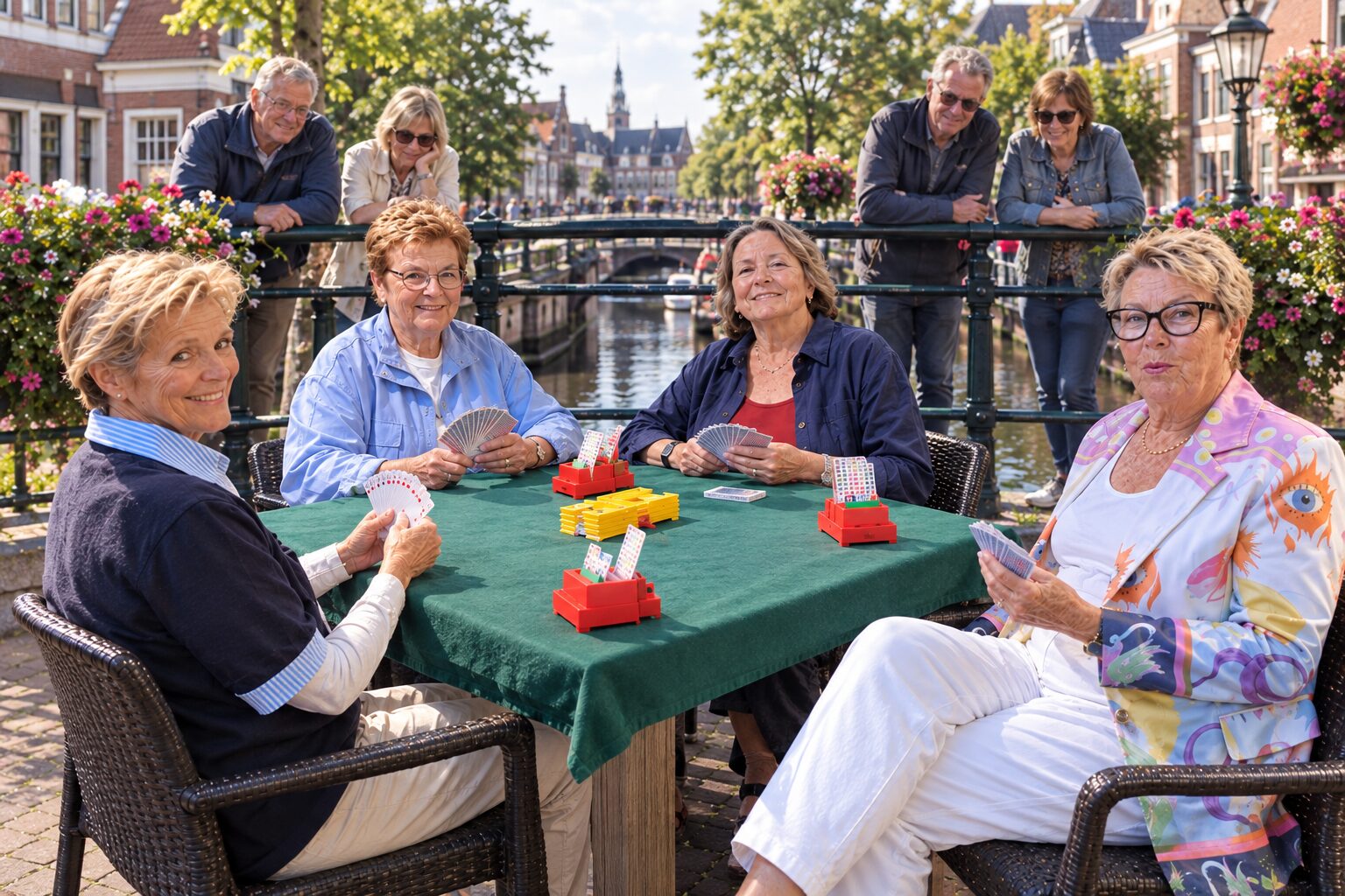 Bridgen op de bloeiende brug